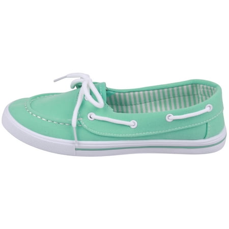 Enimay Womens Original Style Slip-On Casual Canvas Boat Shoe Loafer Flats